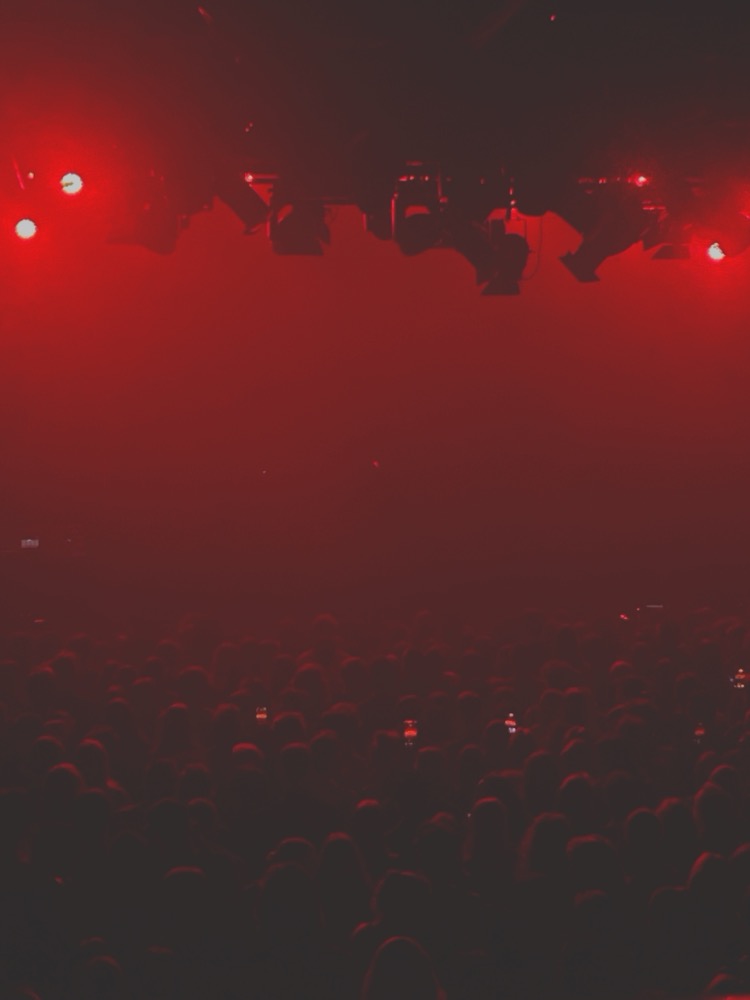 A concert hall in Amsterdam’s Melkweg is coloured red in preparation for the arrival of artist Erika Vikman